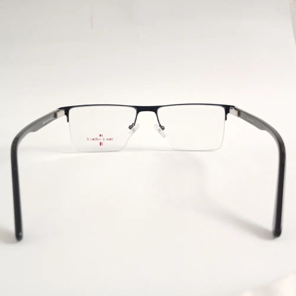 Men Women Rectangle Metal Acetate Halfrim Blueblack Large Eyeglasses Ehsmpul4 05 by Eye9 Optics