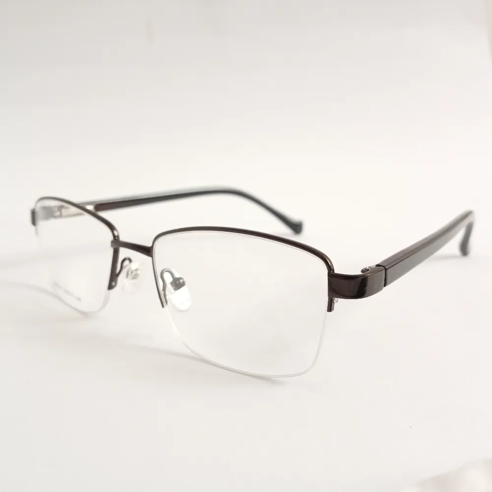 Men Women Rectangle Metal Acetate Halfrim Bronzeblack Medium Eyeglasses Ehsmpum3 02 by Eye9 Optics