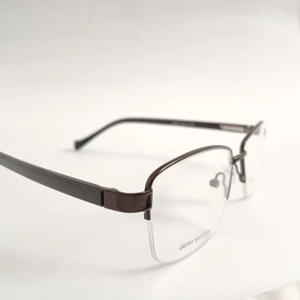 Men Women Rectangle Metal Acetate Halfrim Bronzeblack Medium Eyeglasses Ehsmpum3 03 by Eye9 Optics