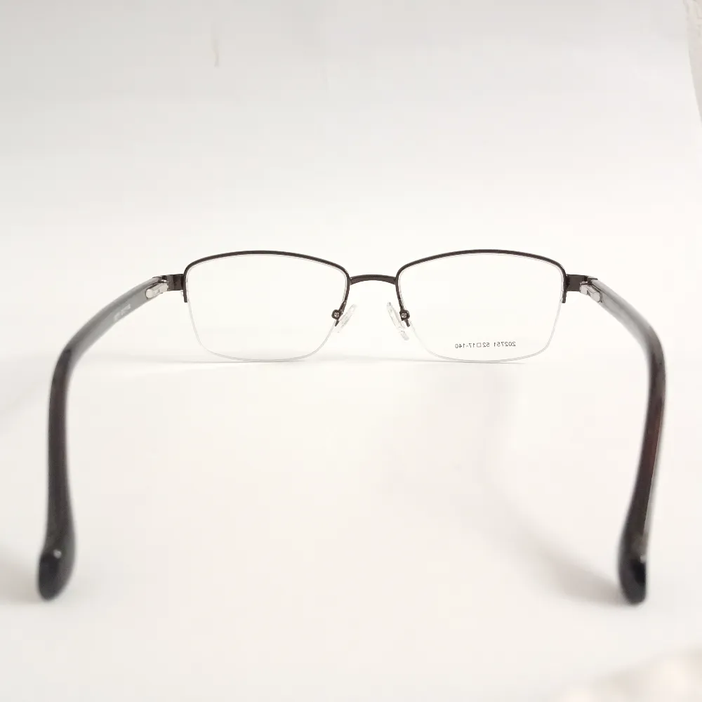 Men Women Rectangle Metal Acetate Halfrim Bronzeblack Medium Eyeglasses Ehsmpum3 05 by Eye9 Optics