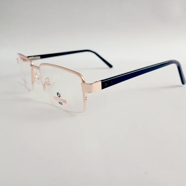 Men Women Rectangle Metal Acetate Halfrim Goldblack Large Eyeglasses Ehsmpul2 01 by Eye9 Optics