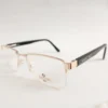 Men Women Rectangle Metal Acetate Halfrim Goldblack Large Eyeglasses Ehsmpul3 02 by Eye9 Optics