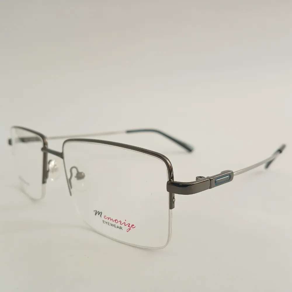 Men Women Rectangle Metal Halfrim Greygreysilver Large Eyeglasses Ehsmul2 02 by Eye9 Optics
