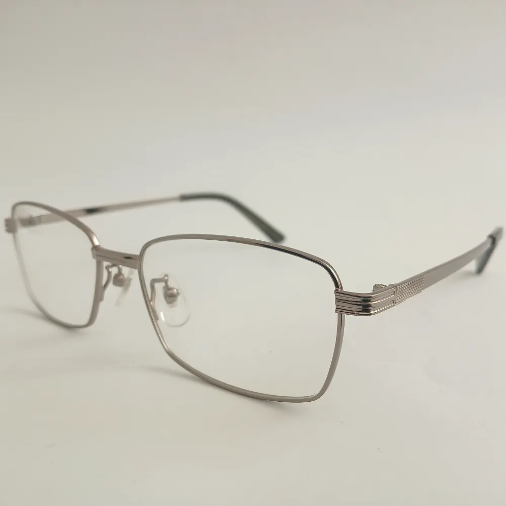 Men Women Rectangle Metal Silver Large Eyeglasses Efsmul1 002 by Eye9 Optics