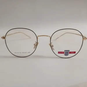 Men Women Round Metal Blackgold Medium Eyeglasses Efomum4 01 by Eye9 Optics