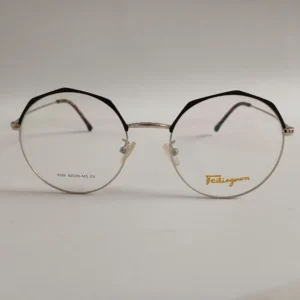 Men Women Round Metal Blacksilver Medium Eyeglasses Efomum3 01 by Eye9 Optics