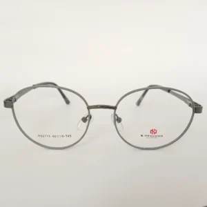 Men Women Round Metal Grey Medium Eyeglasses Efomus2 001 by Eye9 Optics