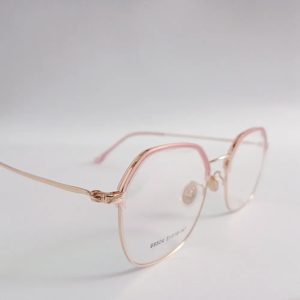 Women Geometric Oval Metal Acetate Pinkgold Medium Eyeglasses Efgompwm1 02 by Eye9 Optics