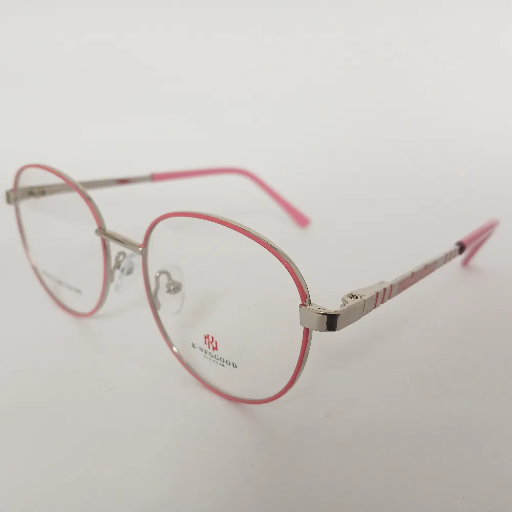 Women Round Metal Pinksilver Small Eyeglasses Efomws3 002 by Eye9 Optics