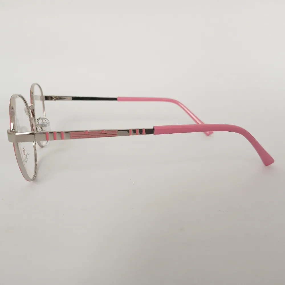 Women Round Metal Pinksilver Small Eyeglasses Efomws3 004 by Eye9 Optics
