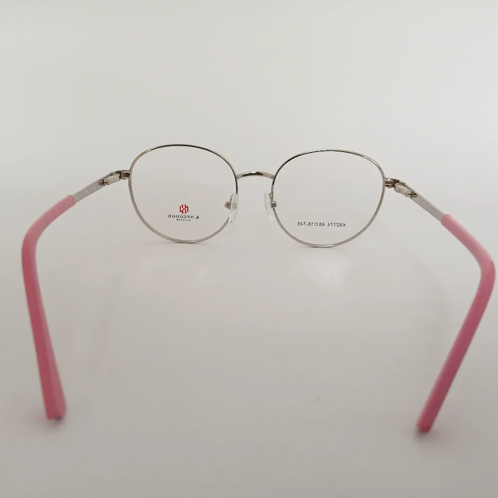 Women Round Metal Pinksilver Small Eyeglasses Efomws3 005 by Eye9 Optics