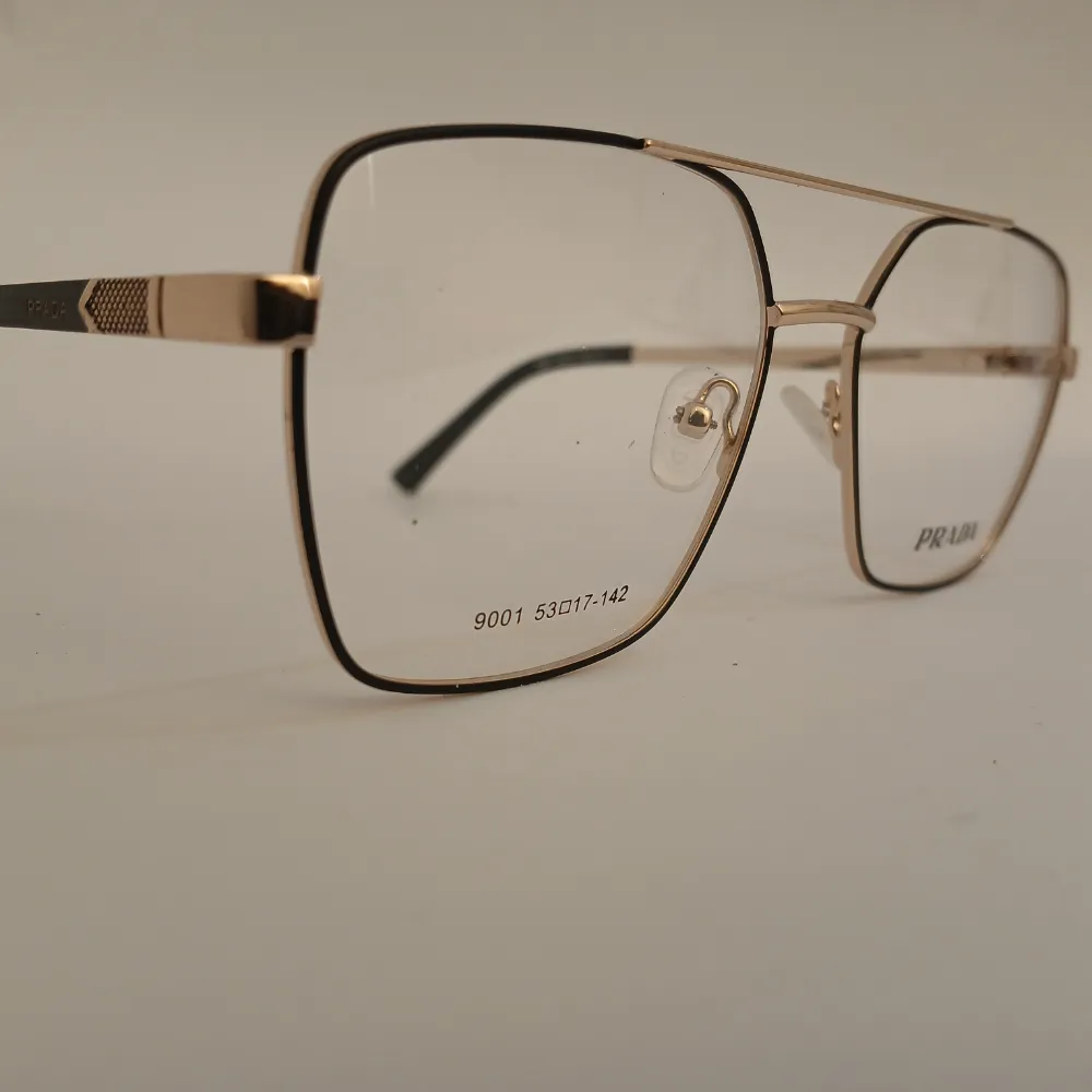 Men Women Aviator Geometric Metal Blackgold Large Eyeglasses Efagmul3 08 by Eye9 Optics