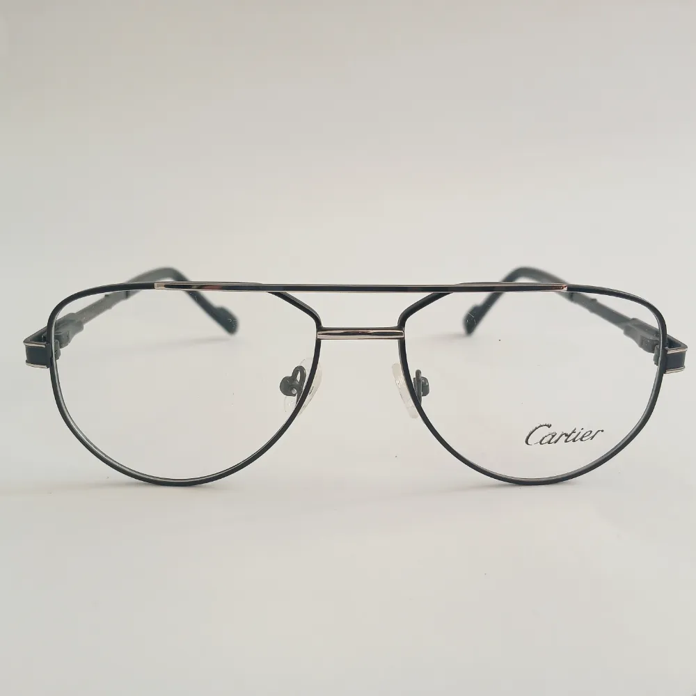 Men Women Aviator Geometric Metal Blacksilver Medium Eyeglasses Efagmum2 01 by Eye9 Optics
