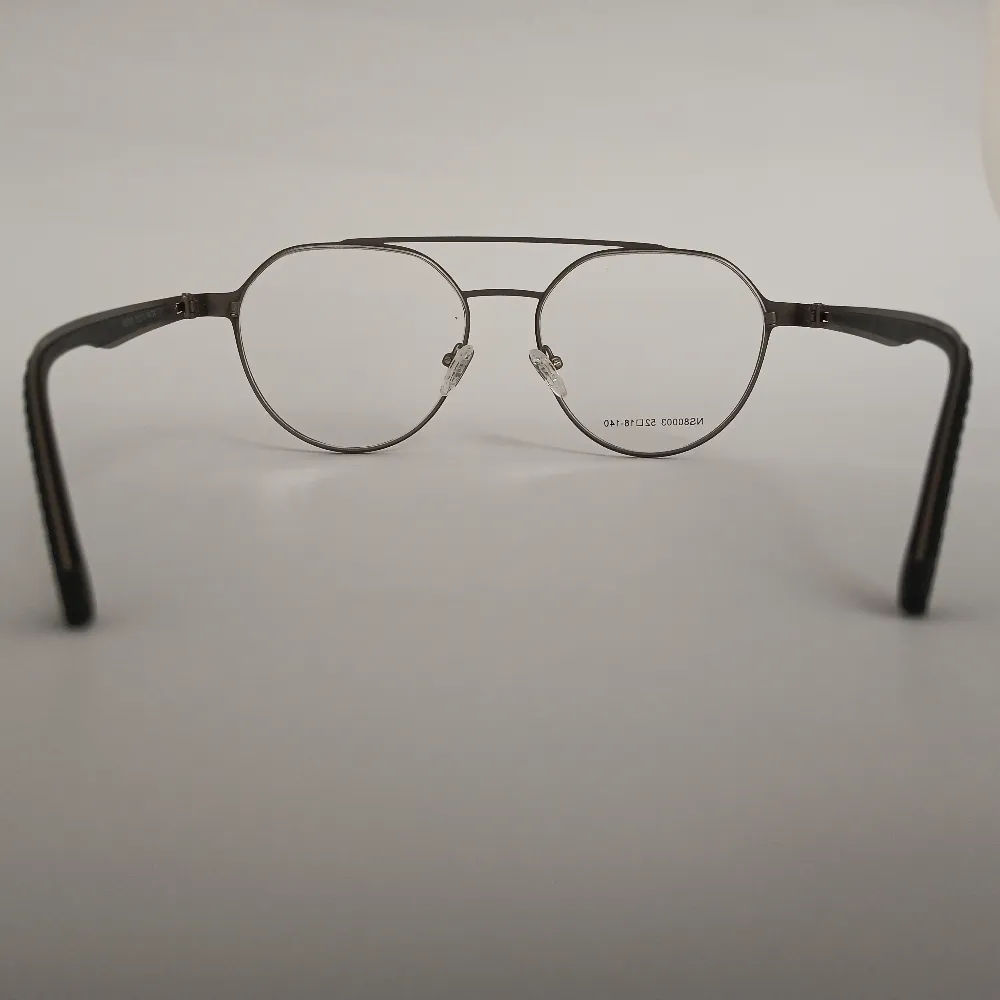 Men Women Aviator Geometric Metal Silver Medium Eyeglasses Efagomum1 05 by Eye9 Optics