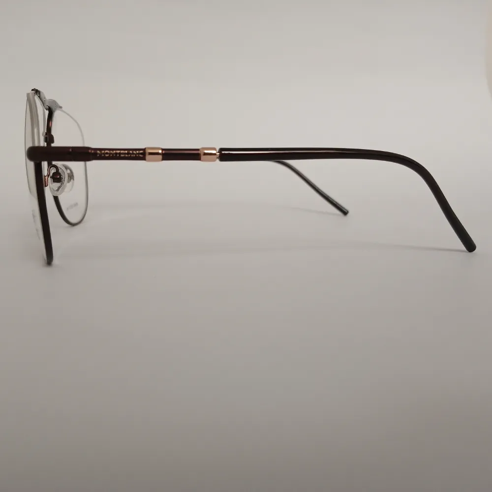 Men Women Aviator Metal Halfrim Brownbronze Large Eyeglasses Ehaomul1 04 by Eye9 Optics