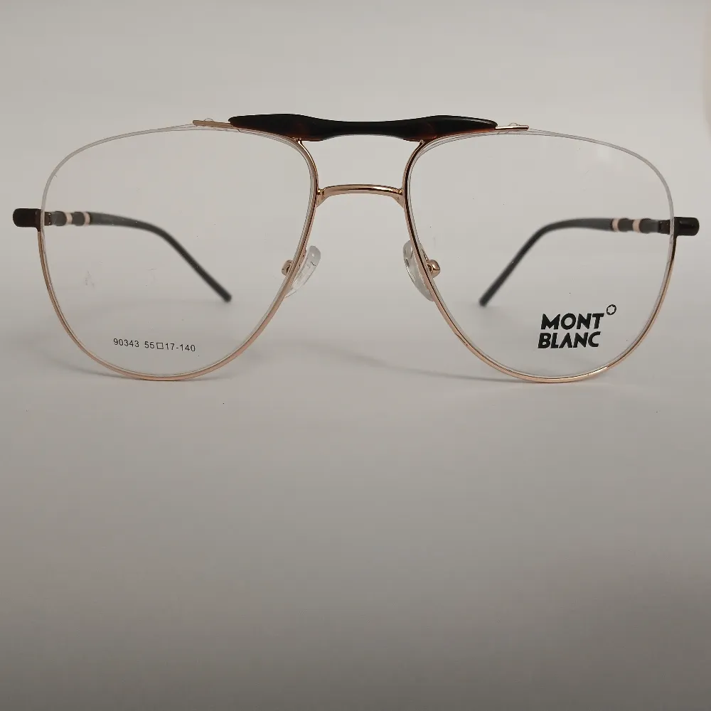 Men Women Aviator Metal Halfrim Browngold Large Eyeglasses Ehaomul1 01 by Eye9 Optics