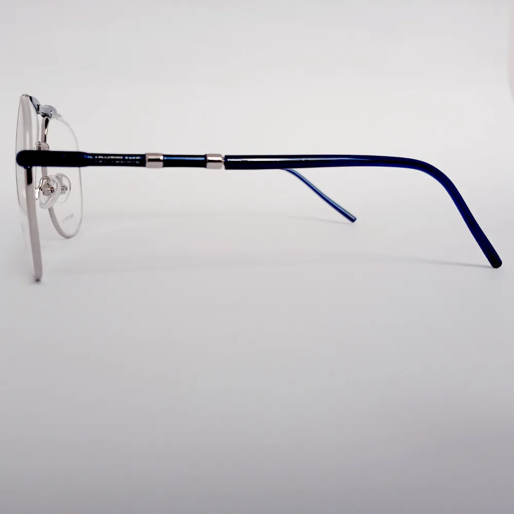 Men Women Aviator Metal Halfrim Silverblue Large Eyeglasses Ehaomul1 04 by Eye9 Optics