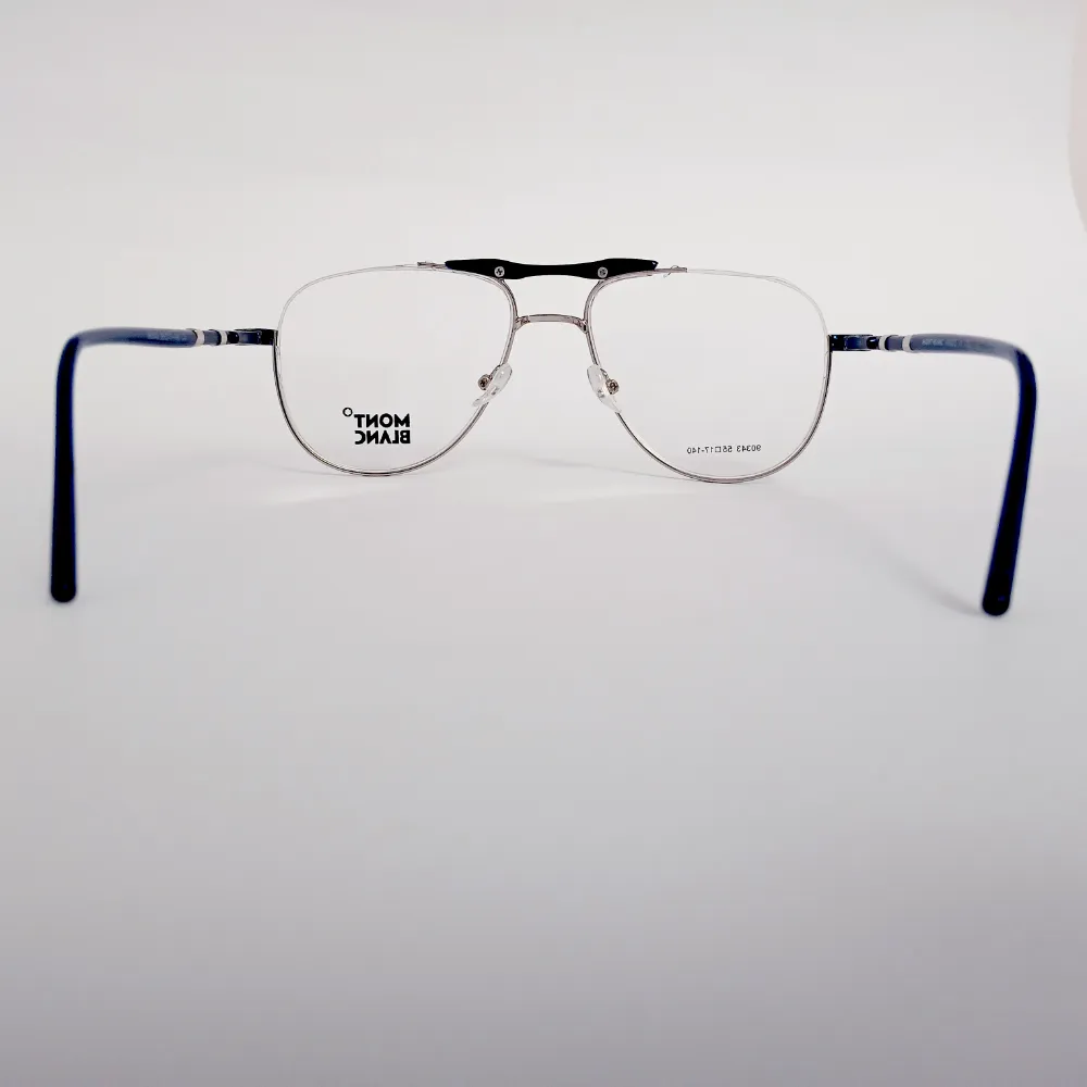 Men Women Aviator Metal Halfrim Silverblue Large Eyeglasses Ehaomul1 05 by Eye9 Optics