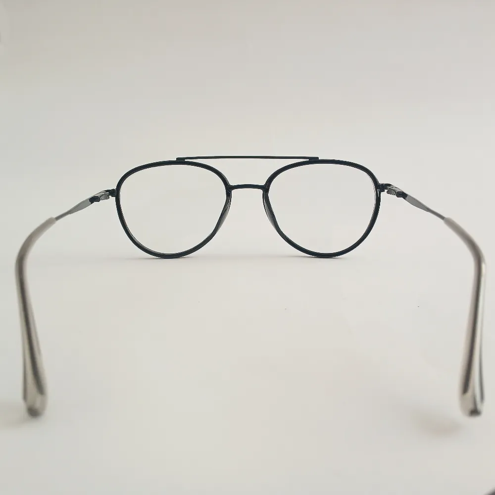 Men Women Aviator Oval Metal Acetate Black Medium Eyeglasses Efaompus2 05 by Eye9 Optics