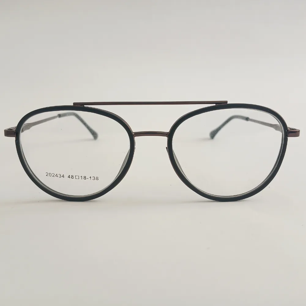 Men Women Aviator Oval Metal Acetate Blackbronze Medium Eyeglasses Efaompus2 01 by Eye9 Optics
