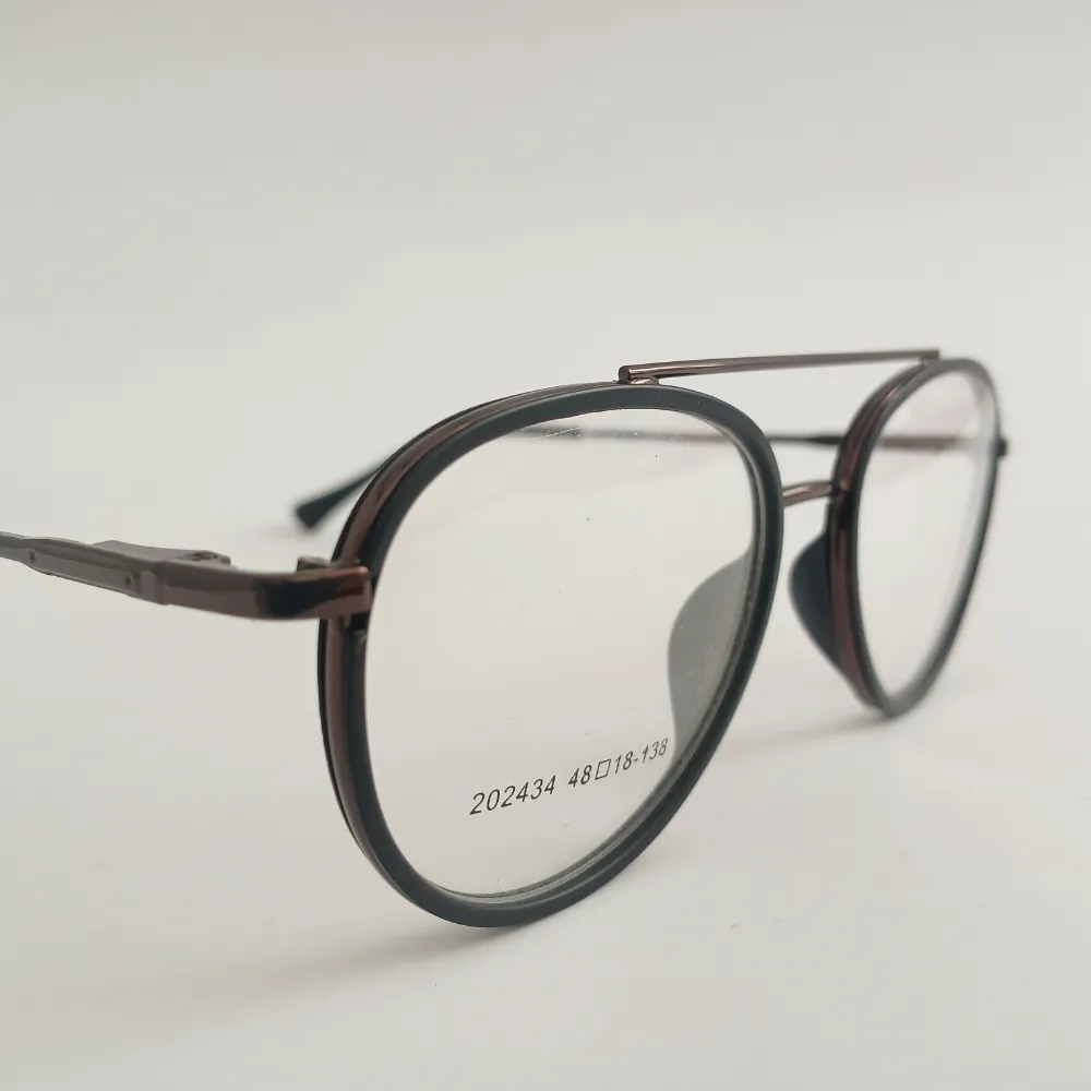 Men Women Aviator Oval Metal Acetate Blackbronze Medium Eyeglasses Efaompus2 03 by Eye9 Optics