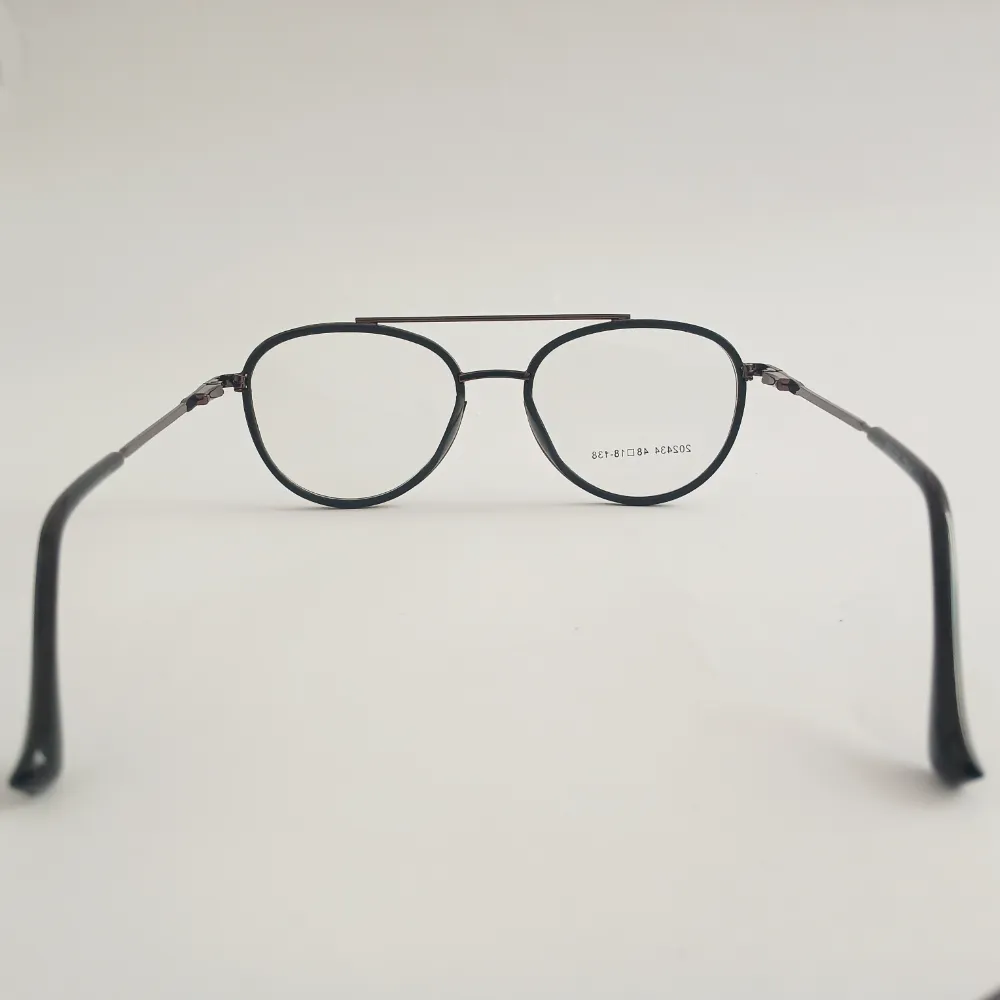 Men Women Aviator Oval Metal Acetate Blackbronze Medium Eyeglasses Efaompus2 05 by Eye9 Optics