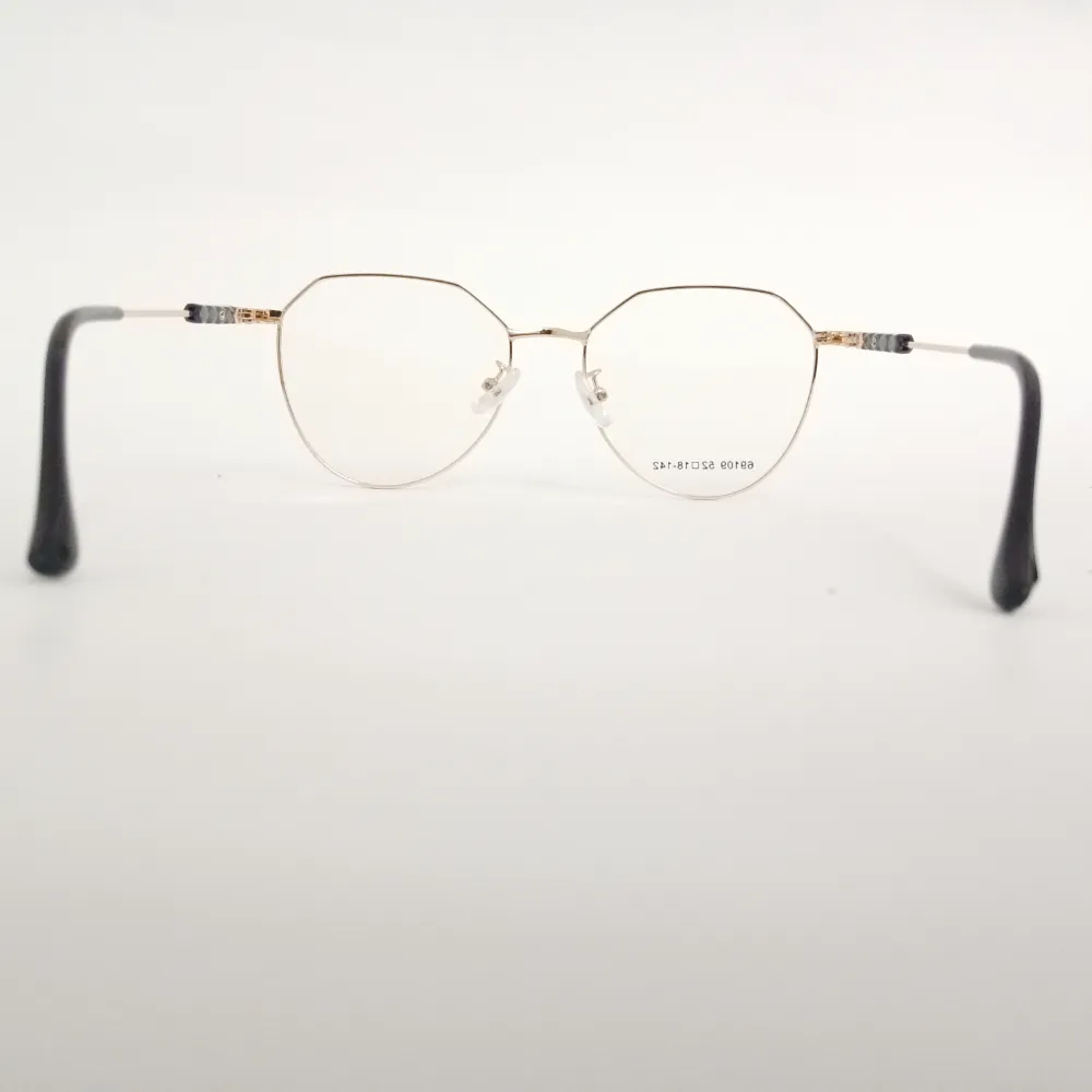 Men Women Geometric Metal Blackgold Medium Eyeglasses Efgmum2 05 by Eye9 Optics