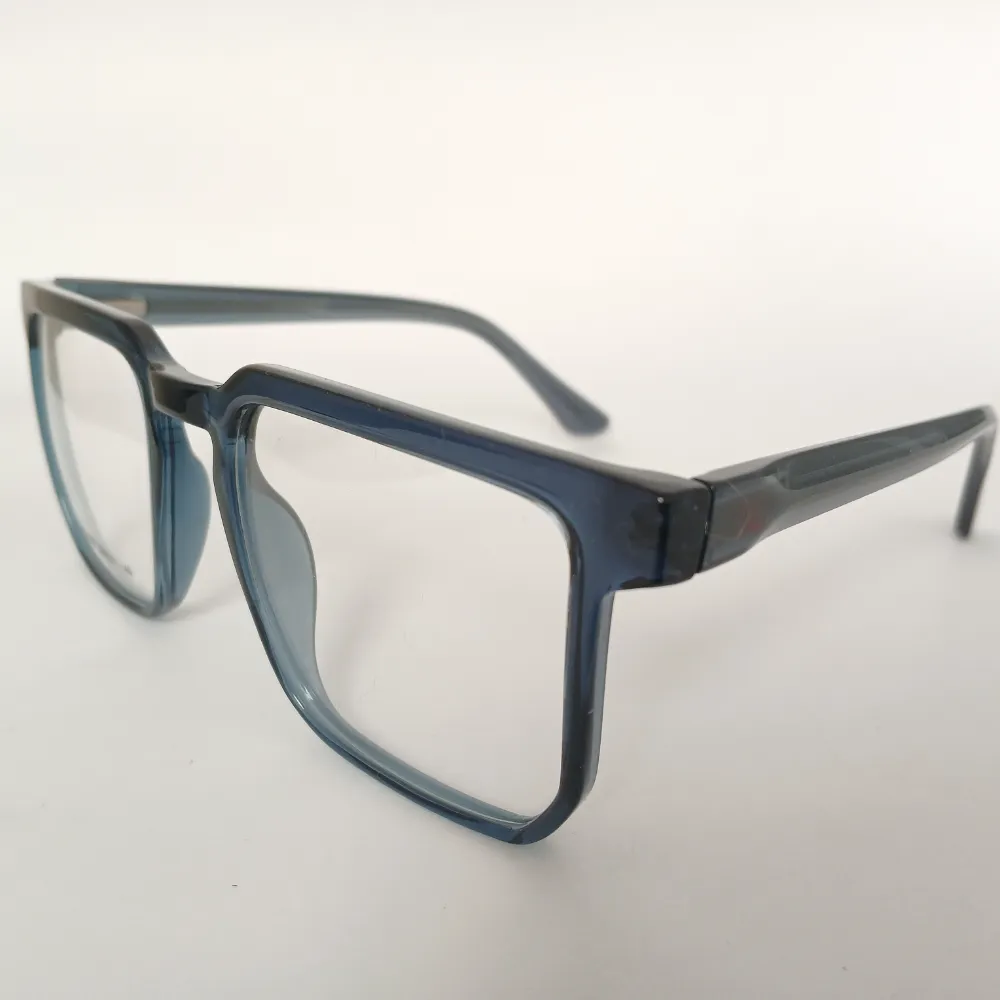 Men Women Geometric Square Acetate Translucentblue Medium Eyeglasses Efgspum3 002 by Eye9 Optics