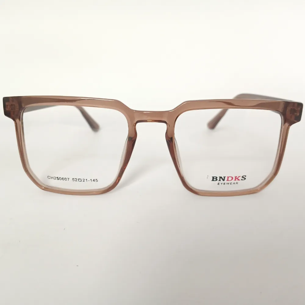 Men Women Geometric Square Acetate Translucentbrown Medium Eyeglasses Efgspum3 001 by Eye9 Optics