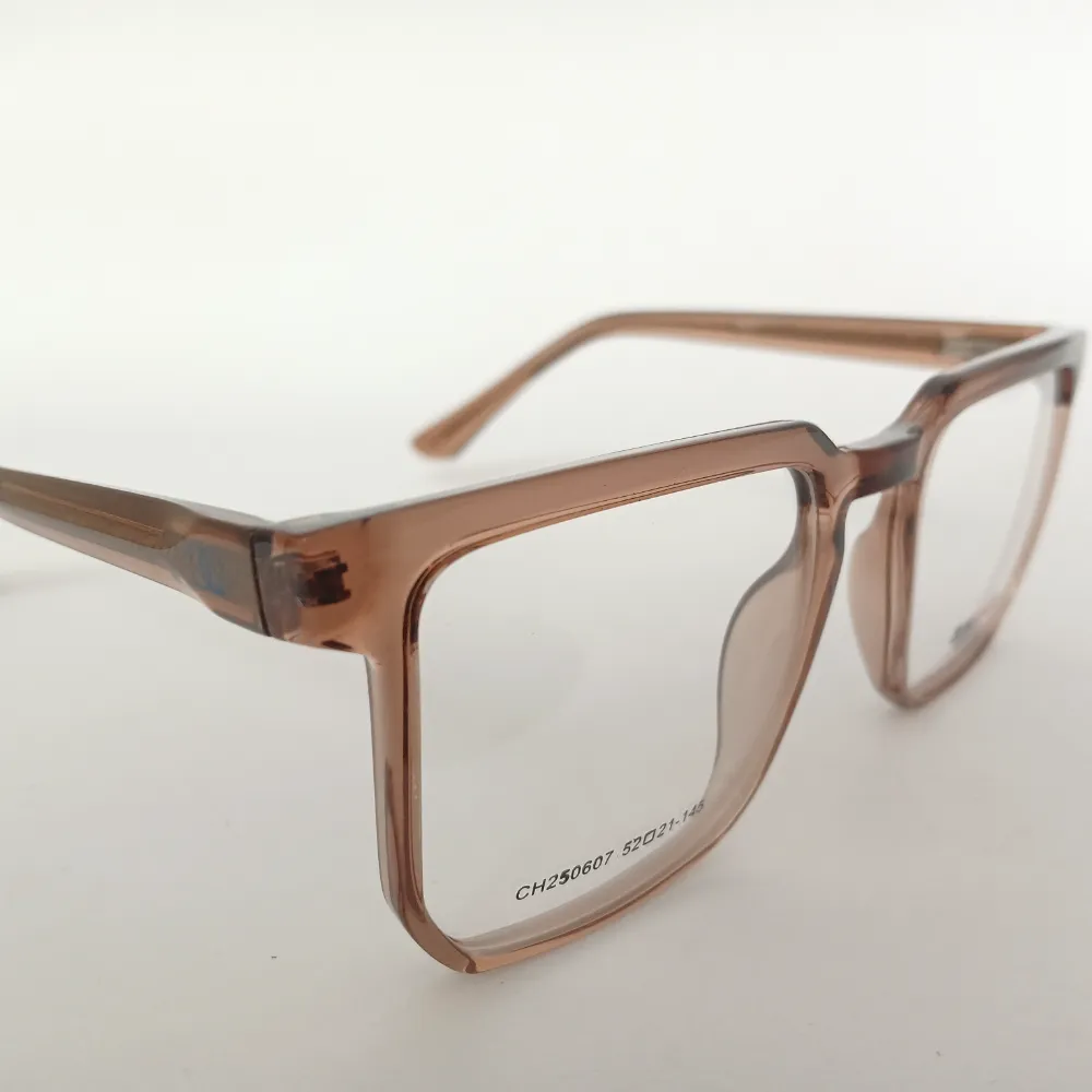 Men Women Geometric Square Acetate Translucentbrown Medium Eyeglasses Efgspum3 003 by Eye9 Optics