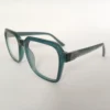 Men Women Geometric Square Acetate Translucentgreen Medium Eyeglasses Efgspum1 002 by Eye9 Optics