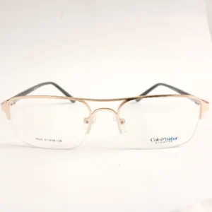 Men Women Rectangle Metal Acetate Halfrim Goldbrown Medium Eyeglasses Ehsmpum1 01 by Eye9 Optics