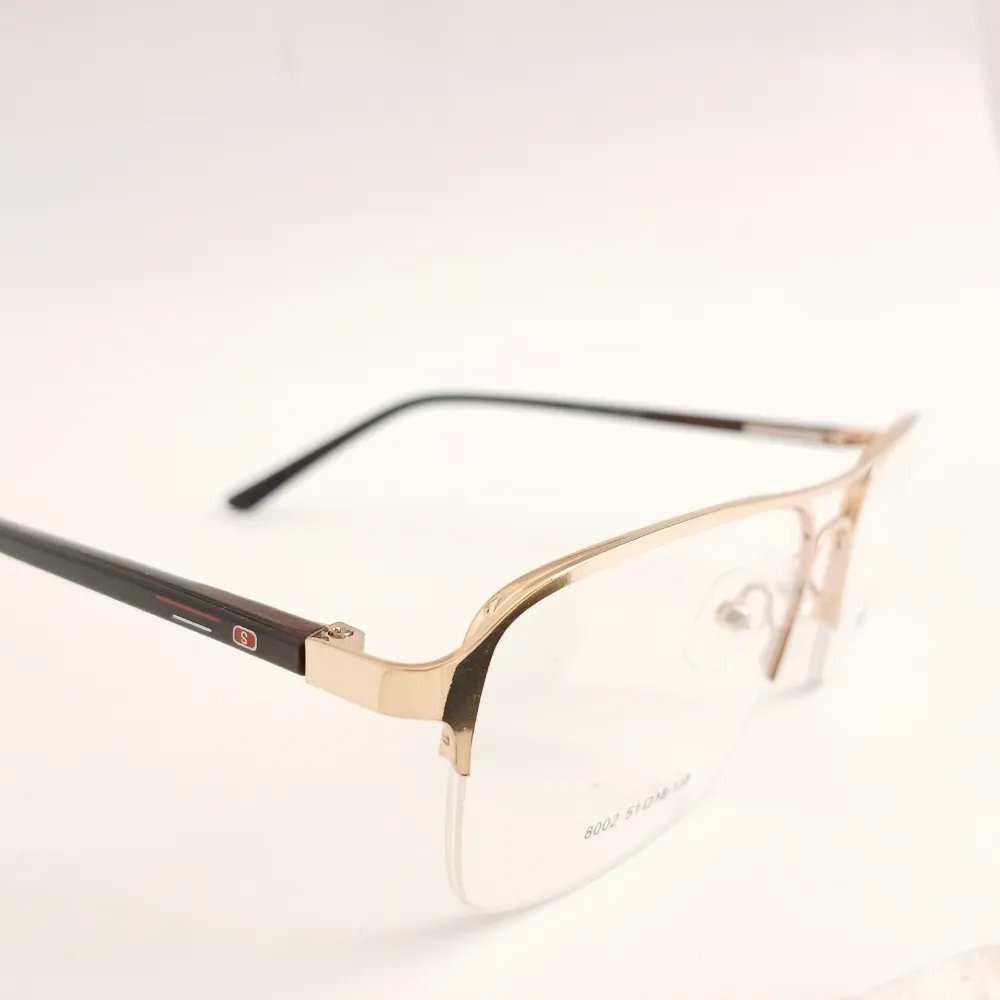 Men Women Rectangle Metal Acetate Halfrim Goldbrown Medium Eyeglasses Ehsmpum1 03 by Eye9 Optics