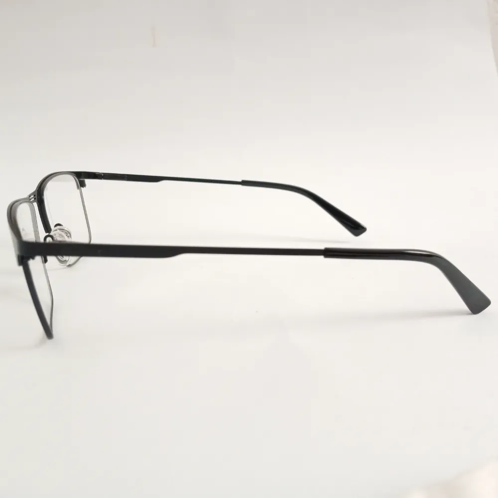 Men Women Rectangle Metal Black Large Eyeglasses Efsmul3 04 by Eye9 Optics