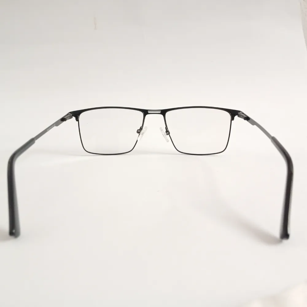 Men Women Rectangle Metal Black Large Eyeglasses Efsmul3 05 by Eye9 Optics