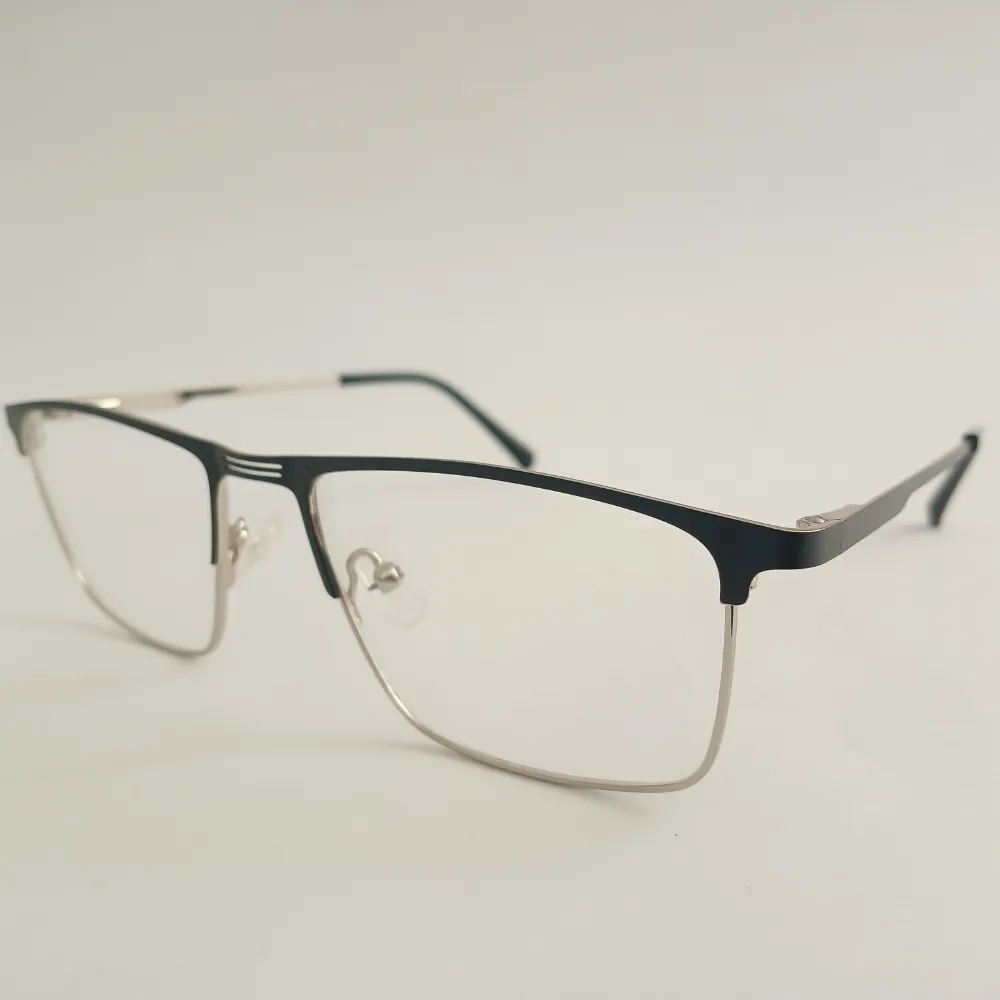 Men Women Rectangle Metal Blacksilver Large Eyeglasses Efsmul3 02 by Eye9 Optics