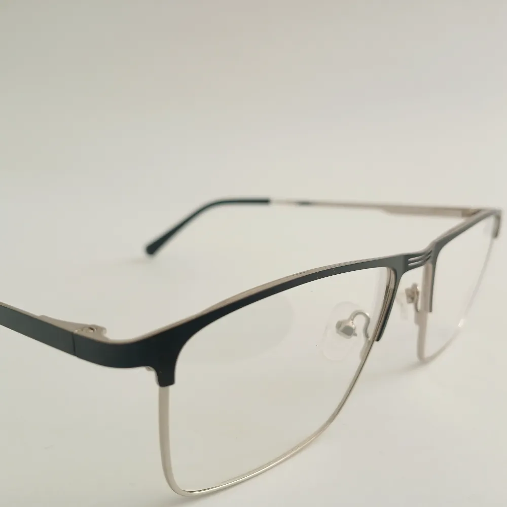 Men Women Rectangle Metal Blacksilver Large Eyeglasses Efsmul3 03 by Eye9 Optics