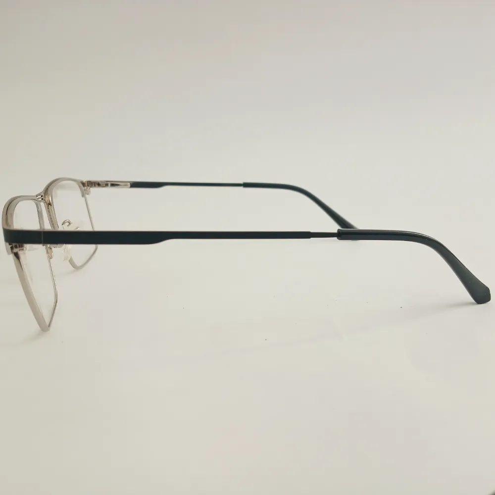 Men Women Rectangle Metal Blacksilver Large Eyeglasses Efsmul3 04 by Eye9 Optics