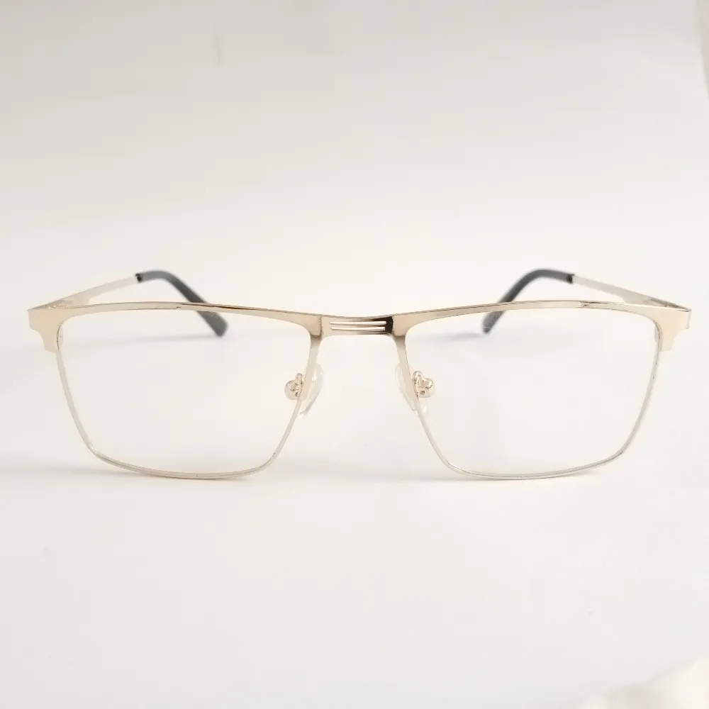 Men Women Rectangle Metal Gold Large Eyeglasses Efsmul3 01 by Eye9 Optics