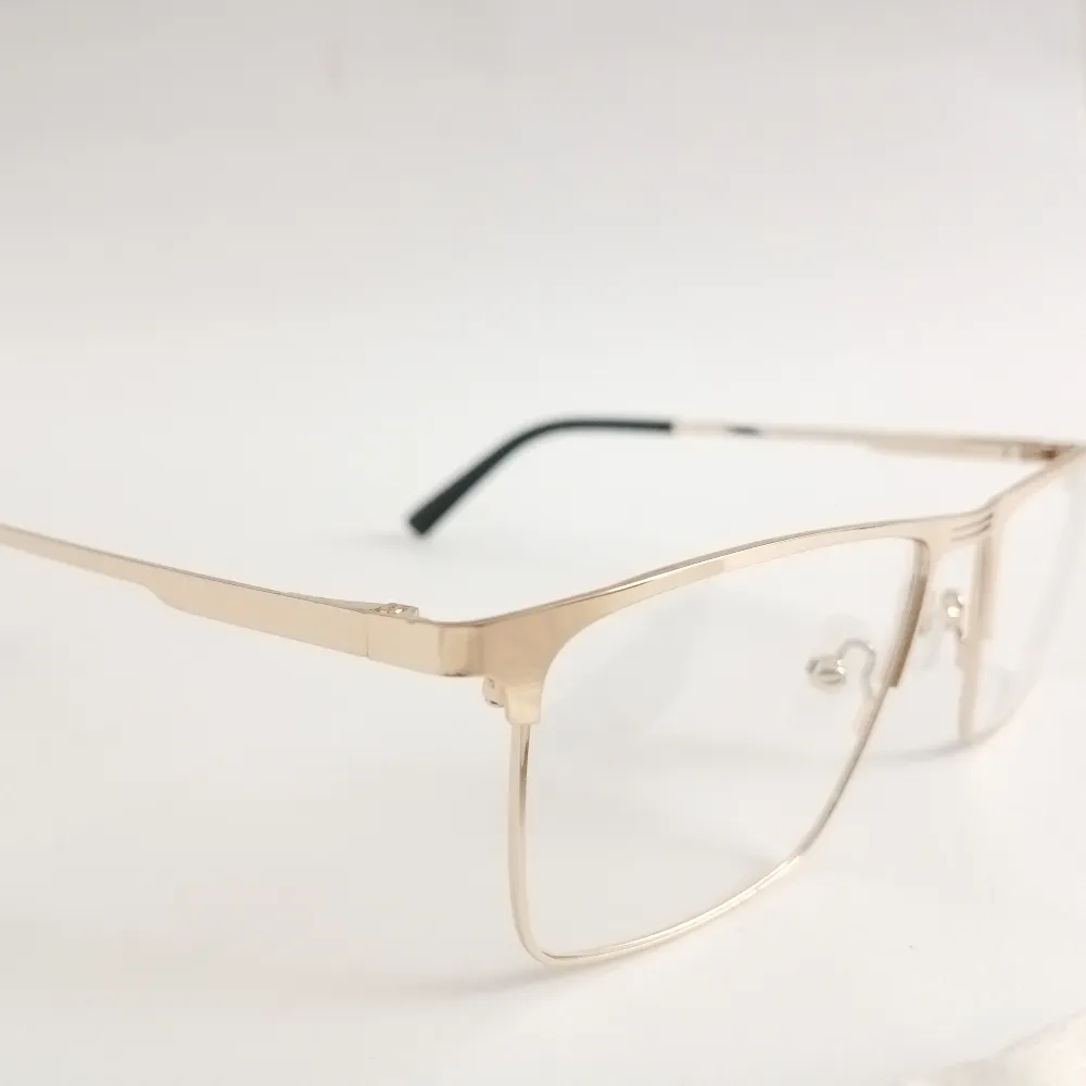 Men Women Rectangle Metal Gold Large Eyeglasses Efsmul3 03 by Eye9 Optics