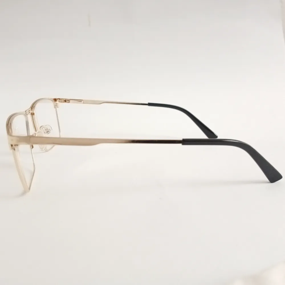 Men Women Rectangle Metal Gold Large Eyeglasses Efsmul3 04 by Eye9 Optics