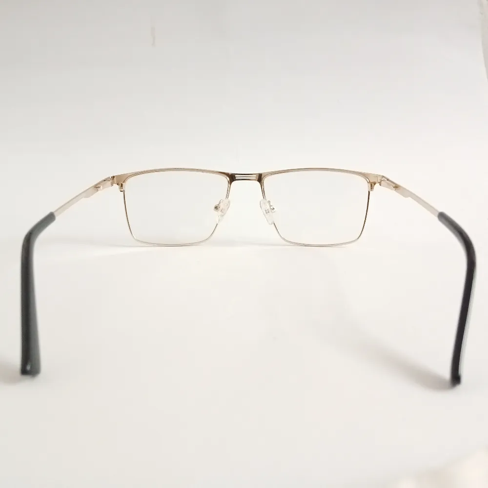 Men Women Rectangle Metal Gold Large Eyeglasses Efsmul3 05 by Eye9 Optics